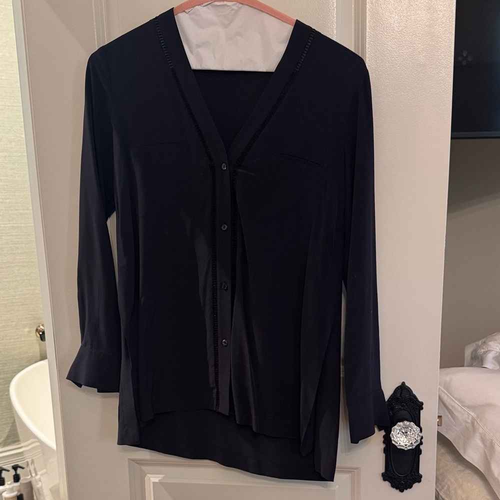 Vince Black Button Down Women's Shirt
